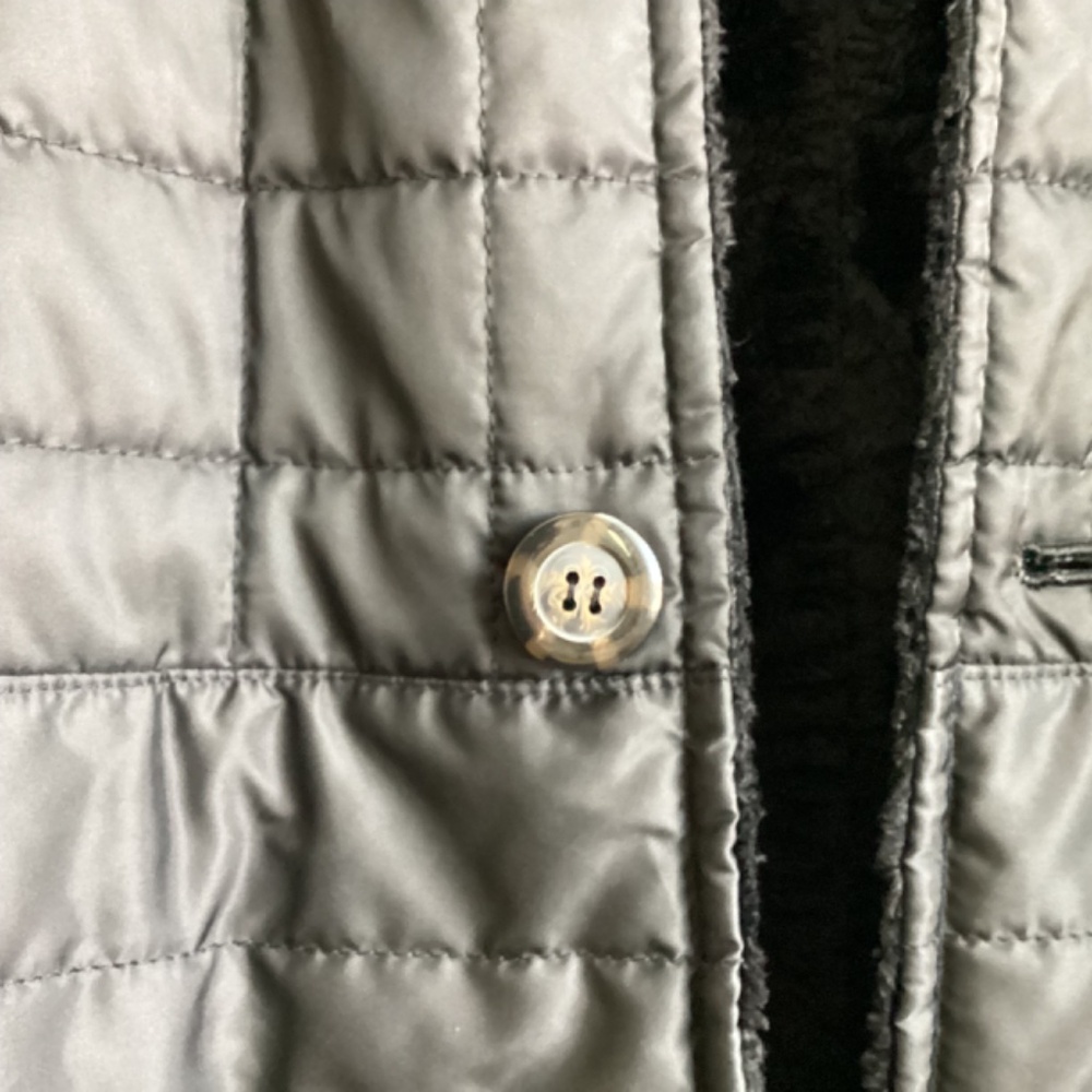 Laundry by Shelli Segal, NWOT, black, reversible faux fur/puffer, sz L, midi - Picture 9 of 11